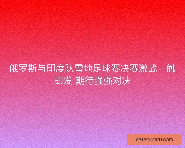 俄罗斯与印度队雪地足球赛决赛激战一触即发 期待强强对决