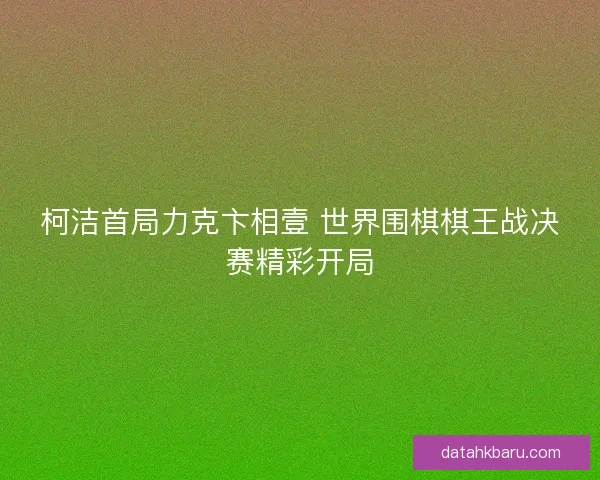 柯洁首局力克卞相壹 世界围棋棋王战决赛精彩开局
